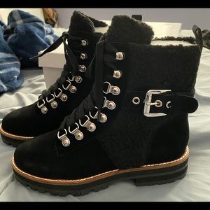 Black lace up boots